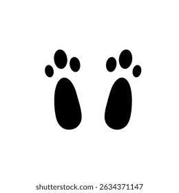 Bunny Feet silhouette vector flat illustration design.