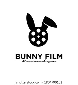 bunny film cinema camera logo icon design