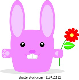 bunny with flower