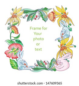 Bunny and flower pattern