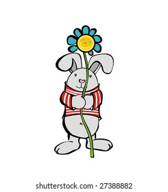 Bunny in flowers