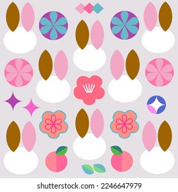 bunny and flowers rabbit in a flower garden happy new year bunny with star