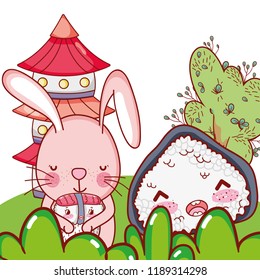 Bunny and food kawaii