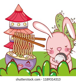 Bunny and food kawaii