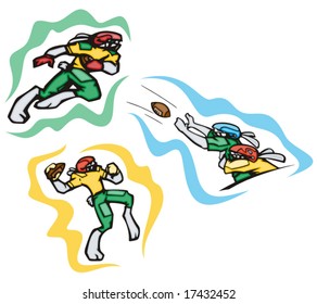 Bunny football, vector. Great for t-shirt designs, mascot logos and other designs. Vinyl-ready.