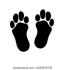Bunny Footprint   Silhouette Vektor flache Illustration Design.