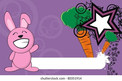 bunny funny cartoon background in vector format