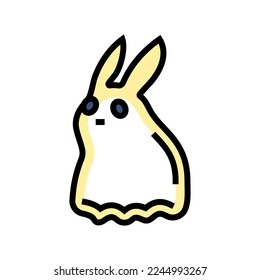 bunny ghost color icon vector  bunny ghost sign  isolated symbol illustration