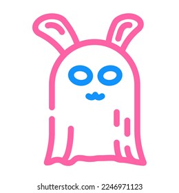 bunny ghost color icon vector. bunny ghost sign. isolated symbol illustration