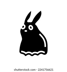 bunny ghost glyph icon vector  bunny ghost sign  isolated symbol illustration