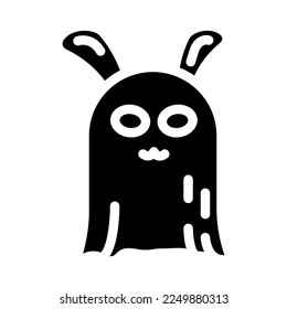 bunny ghost glyph icon vector. bunny ghost sign. isolated symbol illustration