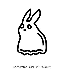 bunny ghost line icon vector  bunny ghost sign  isolated contour symbol black illustration