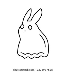 bunny ghost line icon