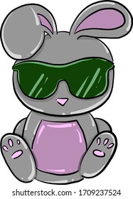 Bunny con gafas, ilustración, vector sobre fondo blanco