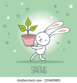 Bunny with green sprout