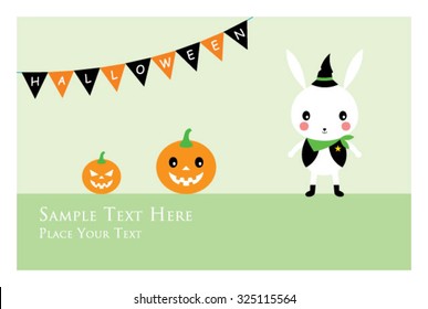 bunny halloween greeting card