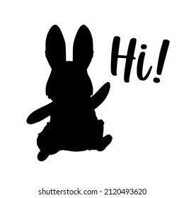 Bunny Hand drawn typography poster. Conceptual handwritten phrase  Hand lettered calligraphic design. Inspirational vector