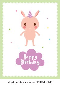 bunny happy birthday greeting card