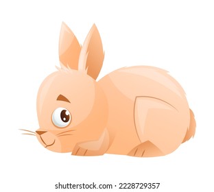 Bunny or Hare with Cute Snout and Long Ears as Home Pet Animal Vector Illustration