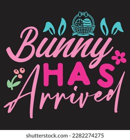 Bunny Has Arrived Boho Retro Style Happy Easter SVG And T-shirt Design, Easter SVG Quotes Design t shirt design, Vector EPS Editable Files, can you download this Design Bundle