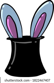 Bunny in hat, illustration, vector on white background