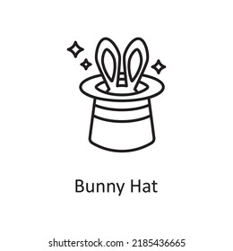 Bunny Hat vector outline Icon Design illustration. Miscellaneous Symbol on White background EPS 10 File