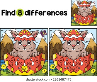 Bunny in Hatched Easter Egg Find The Differences