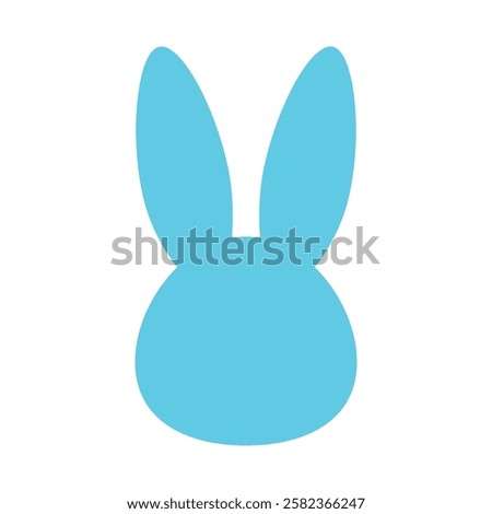 Bunny head with ears icon, rabbit ear silhouette, Easter hare ears. Cute bunny ears for Easter, rabbit mask on transparent background, for greeting card.