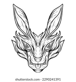 format vectoriel de l'art en ligne de style expressionniste à tête nue