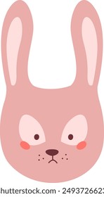 Bunny Head Face Vector Illustration