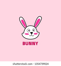 Bunny head logo concept design ready to customize