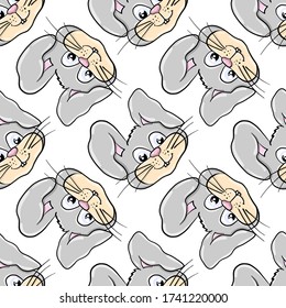 Bunny head pattern , illustration, vector on white background