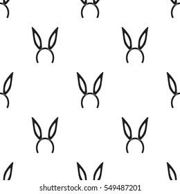 Bunny headband icon in black style isolated on white background. Hats pattern stock vector illustration.