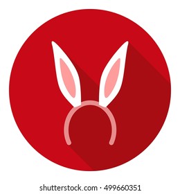 Bunny headband icon in flat style isolated on white background. Hats symbol stock vector illustration.