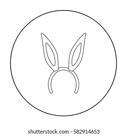 Bunny headband icon in outline style isolated on white background. Hats symbol stock vector illustration.