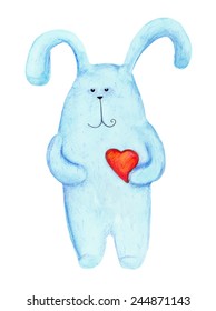 Bunny with heart. love. vector