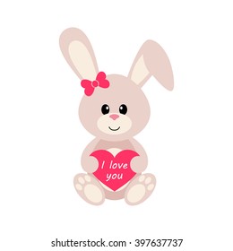 bunny with heart vector