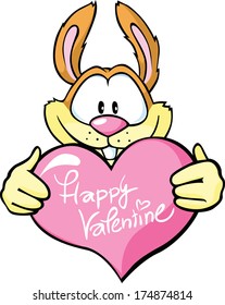 bunny hold valentine heart