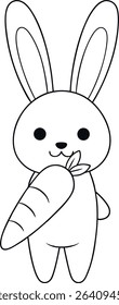 a bunny holding a giant carrot