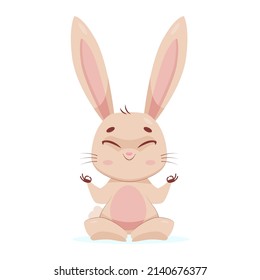 Bunny holding sign with blank space cartoon vector illustration. Cute fluffy easter rabbit with empty tablet for texts on white background. Wildlife animal concept