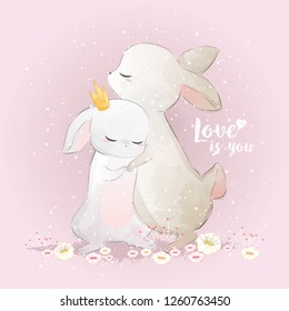 Bunny Hugging Each Other