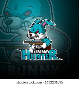 Bunny hunter esport mascot logo design