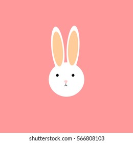 Bunny icon, flat design template, vector illustration