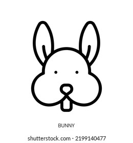 bunny icon. Line Art Style Design Isolated On White Background