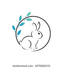 bunny icon logo design with simple concept