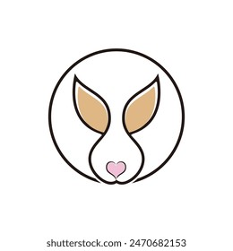 bunny icon logo design with simple concept