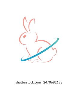 bunny icon logo design with simple concept