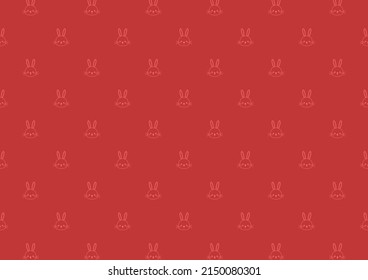 Bunny icon pattern. Rabbit cartoon character. Animal wildlife vector. Spring season background. Chinese new year.