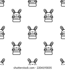 bunny icon pattern. Seamless bunny pattern on white background.