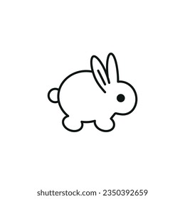 Bunny icon vector illustration. Simple rabbit on isolated background. Easter bunny sign concept.